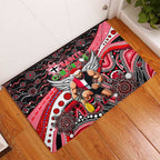 Merry Christmas AFL Saints Rubber Doormat Aboriginal Santa Football Mascot
