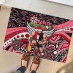Merry Christmas AFL Saints Rubber Doormat Aboriginal Santa Football Mascot