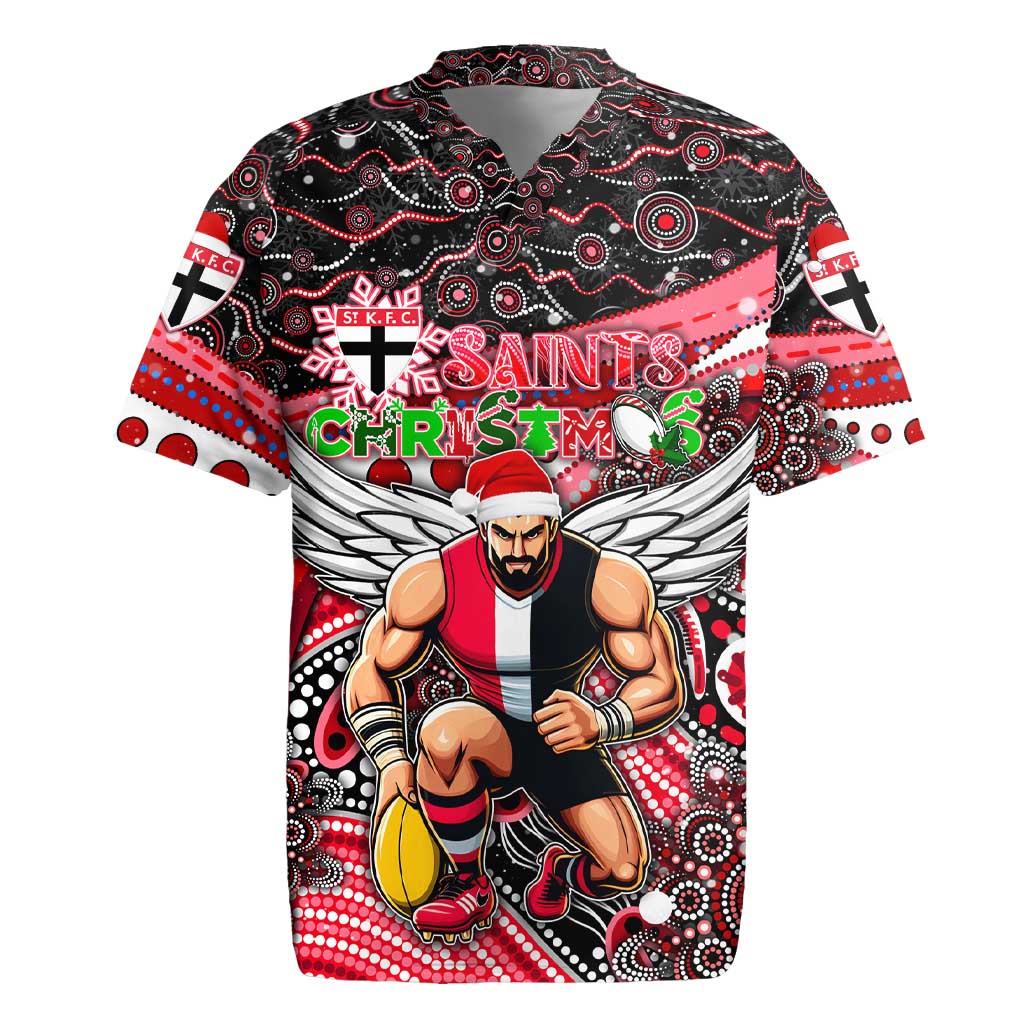Merry Christmas AFL Saints Rugby Jersey Aboriginal Santa Football Mascot