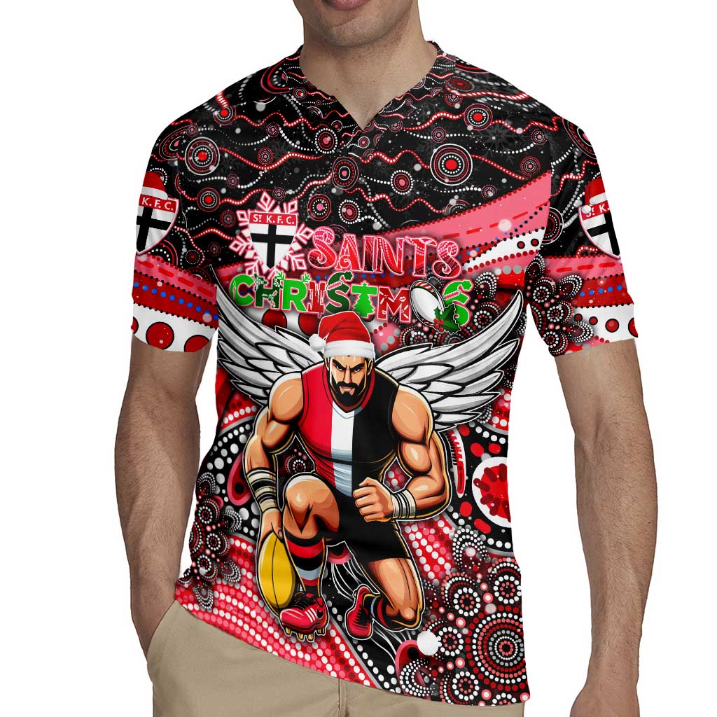 Merry Christmas AFL Saints Rugby Jersey Aboriginal Santa Football Mascot