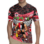 Merry Christmas AFL Saints Rugby Jersey Aboriginal Santa Football Mascot