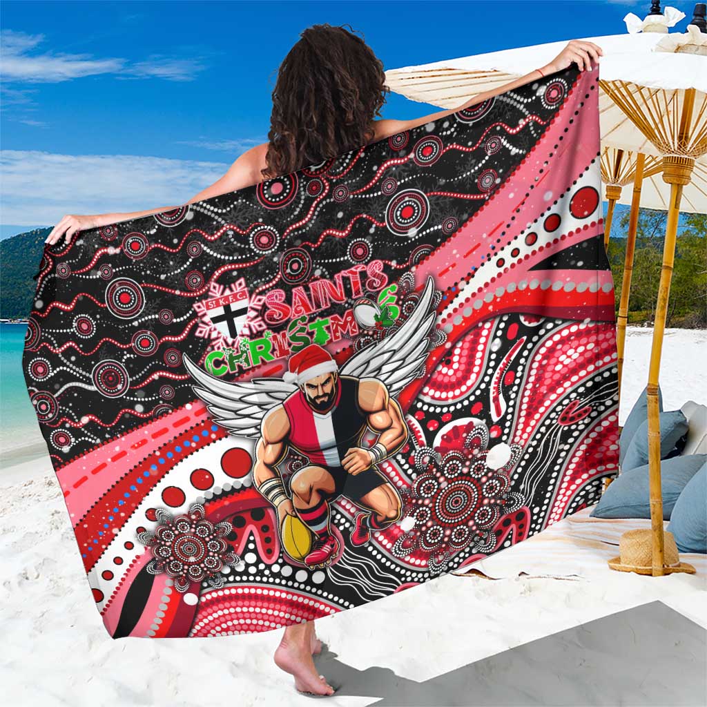Merry Christmas AFL Saints Sarong Aboriginal Santa Football Mascot