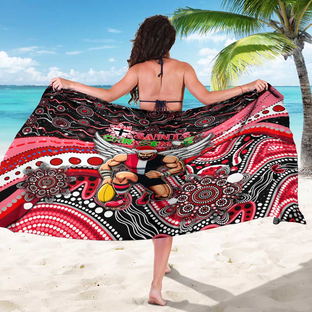 Merry Christmas AFL Saints Sarong Aboriginal Santa Football Mascot