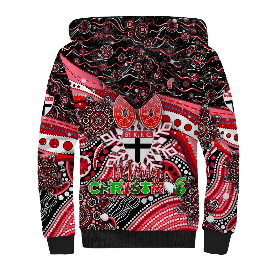 Merry Christmas AFL Saints Sherpa Hoodie Aboriginal Santa Football Mascot