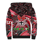 Merry Christmas AFL Saints Sherpa Hoodie Aboriginal Santa Football Mascot