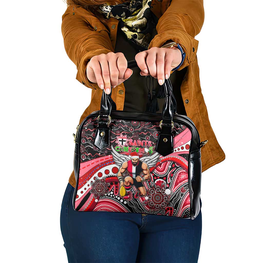 Merry Christmas AFL Saints Shoulder Handbag Aboriginal Santa Football Mascot