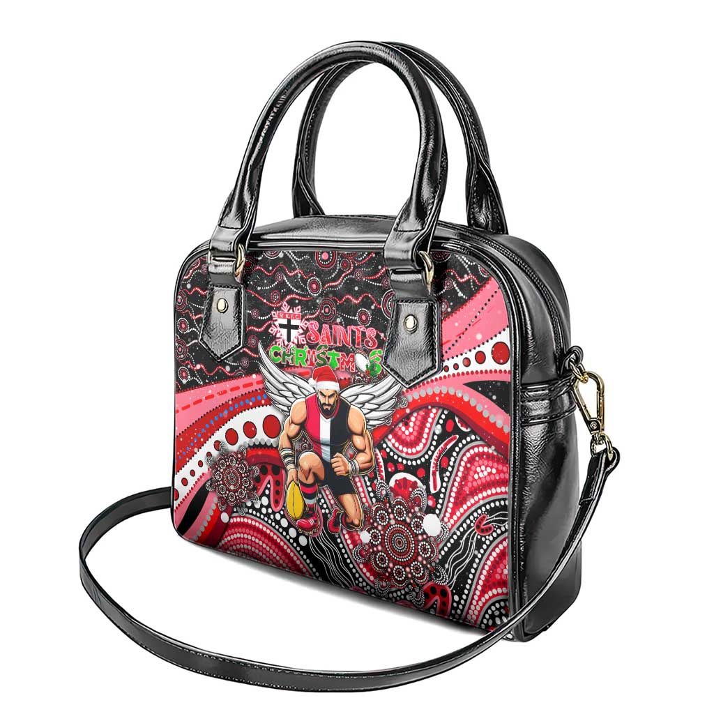 Merry Christmas AFL Saints Shoulder Handbag Aboriginal Santa Football Mascot