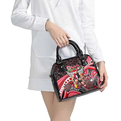 Merry Christmas AFL Saints Shoulder Handbag Aboriginal Santa Football Mascot