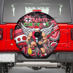 Merry Christmas AFL Saints Spare Tire Cover Aboriginal Santa Football Mascot