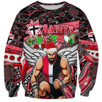 Merry Christmas AFL Saints Sweatshirt Aboriginal Santa Football Mascot