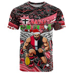 Merry Christmas AFL Saints T Shirt Aboriginal Santa Football Mascot