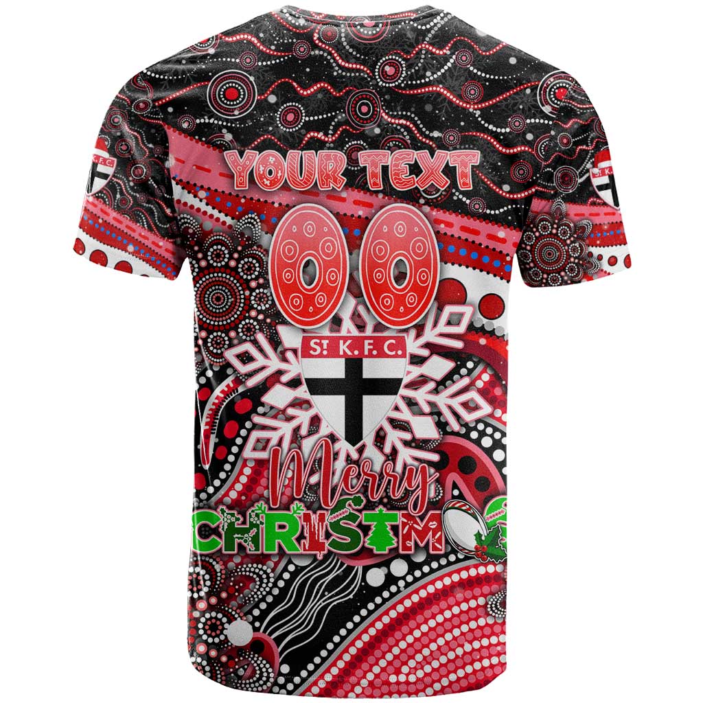 Merry Christmas AFL Saints T Shirt Aboriginal Santa Football Mascot