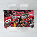 Merry Christmas AFL Saints Tablecloth Aboriginal Santa Football Mascot