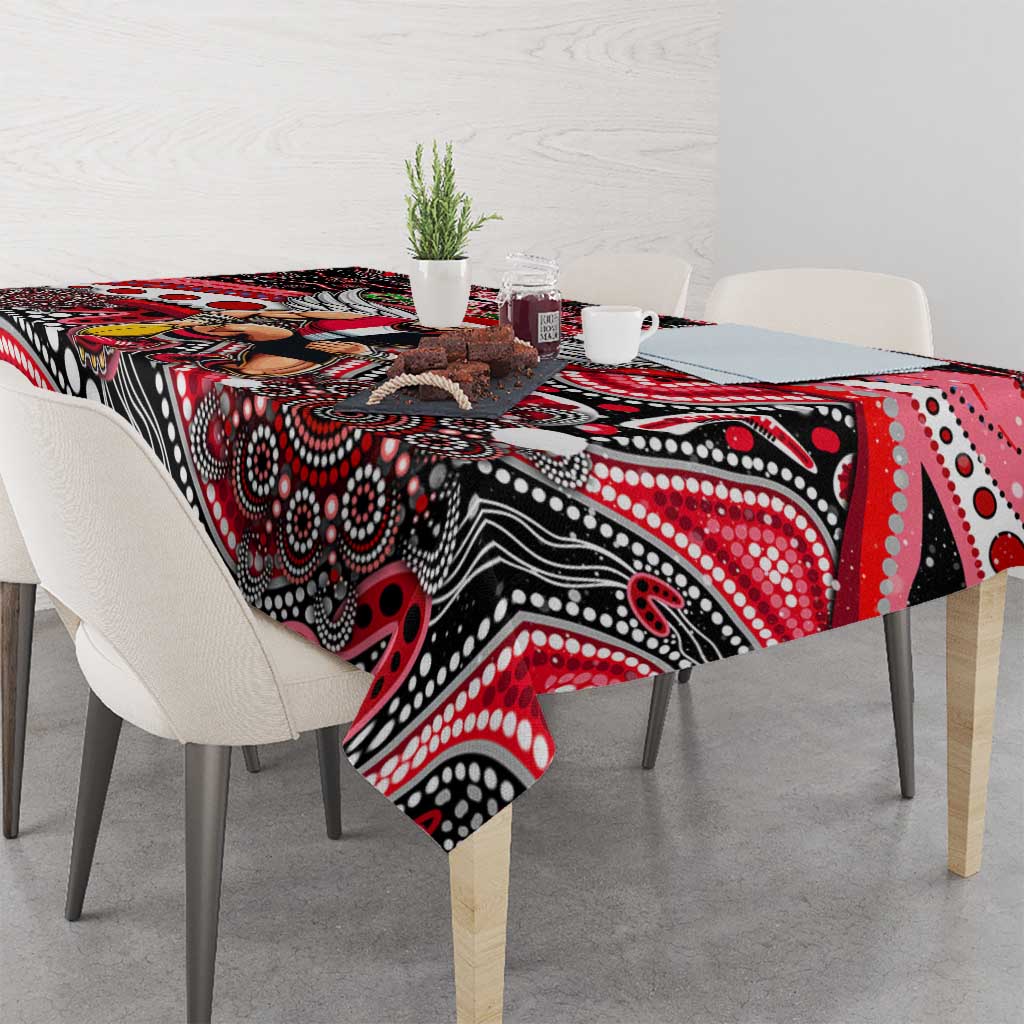 Merry Christmas AFL Saints Tablecloth Aboriginal Santa Football Mascot