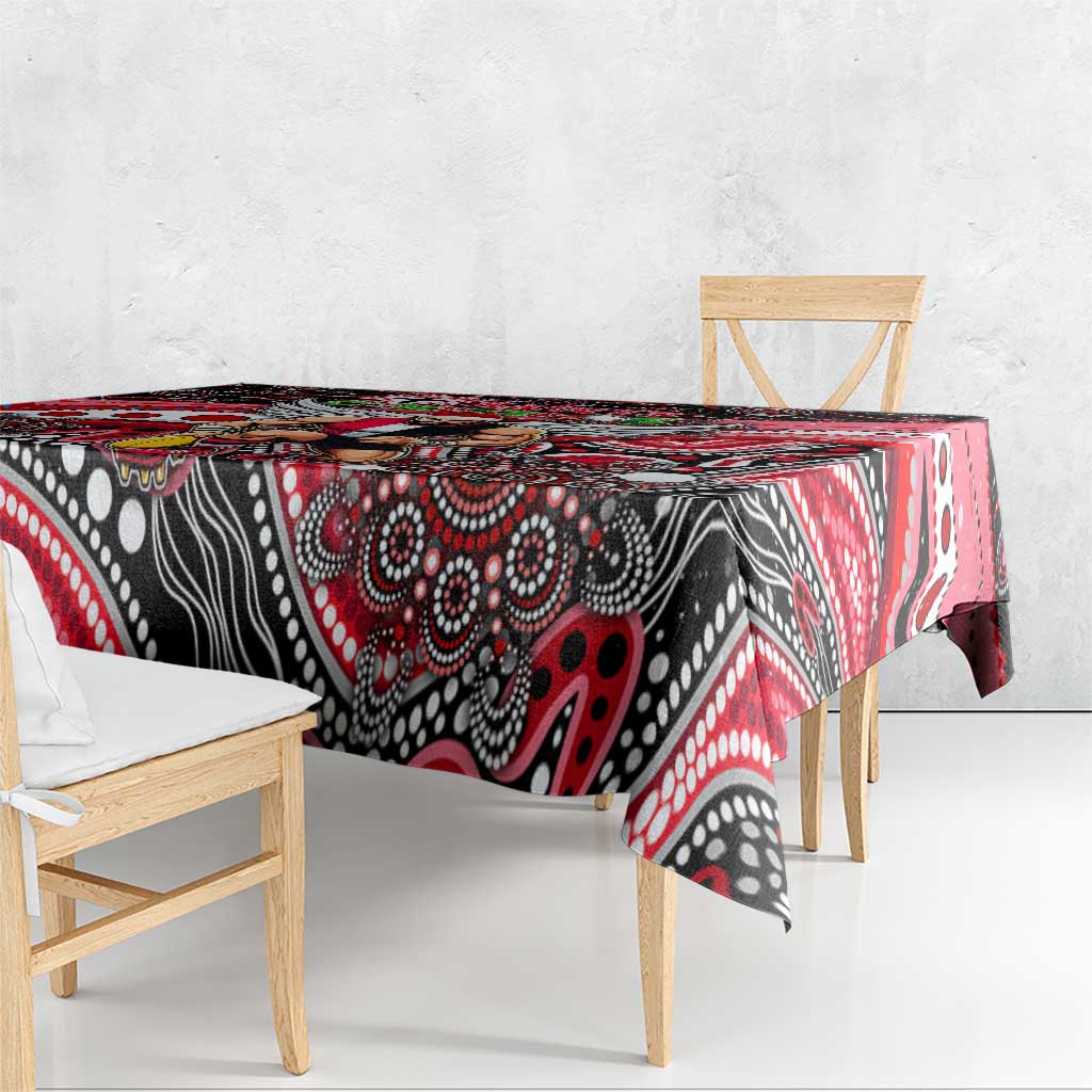 Merry Christmas AFL Saints Tablecloth Aboriginal Santa Football Mascot