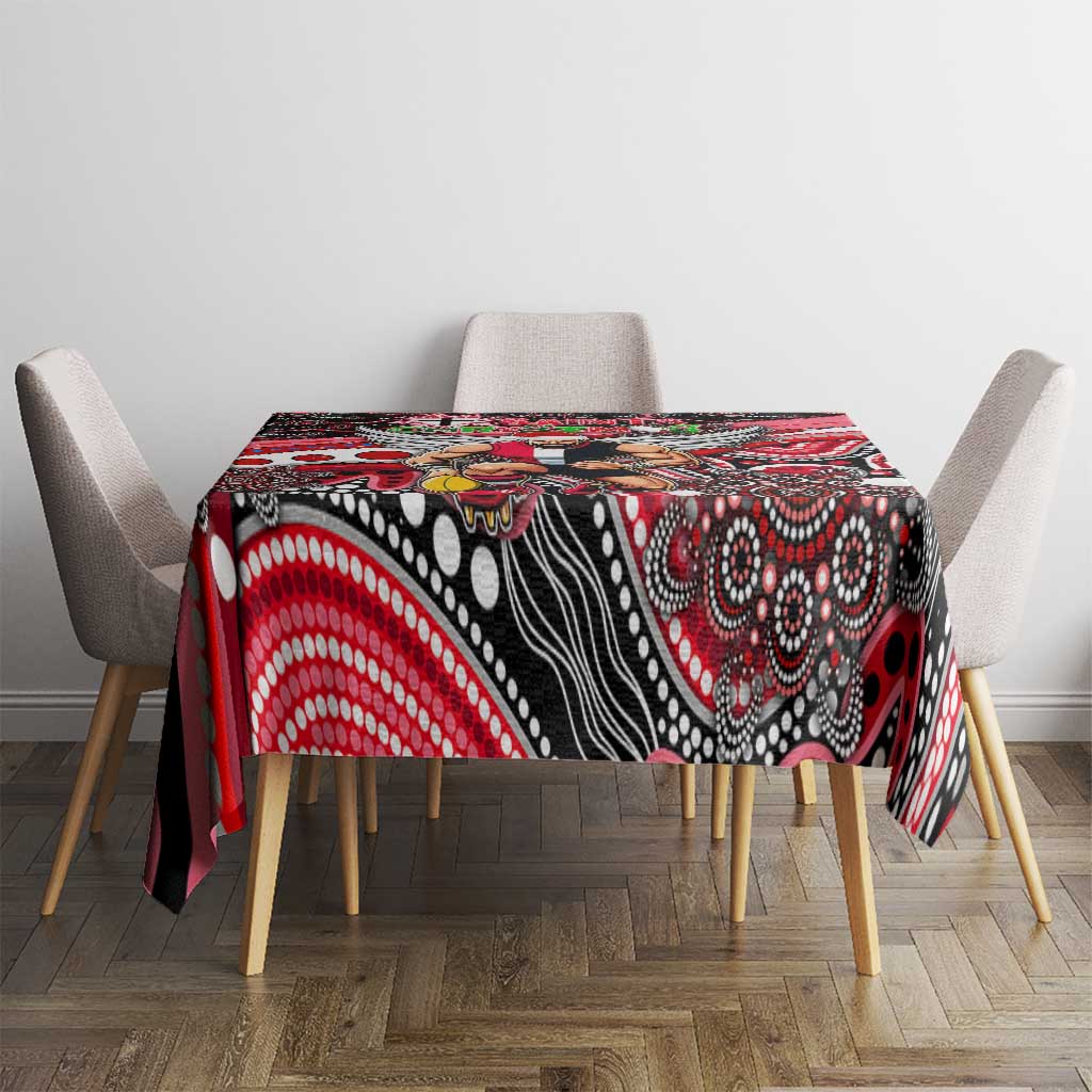 Merry Christmas AFL Saints Tablecloth Aboriginal Santa Football Mascot