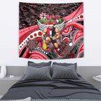 Merry Christmas AFL Saints Tapestry Aboriginal Santa Football Mascot