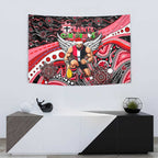 Merry Christmas AFL Saints Tapestry Aboriginal Santa Football Mascot