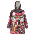 Merry Christmas AFL Saints Wearable Blanket Hoodie Aboriginal Santa Football Mascot