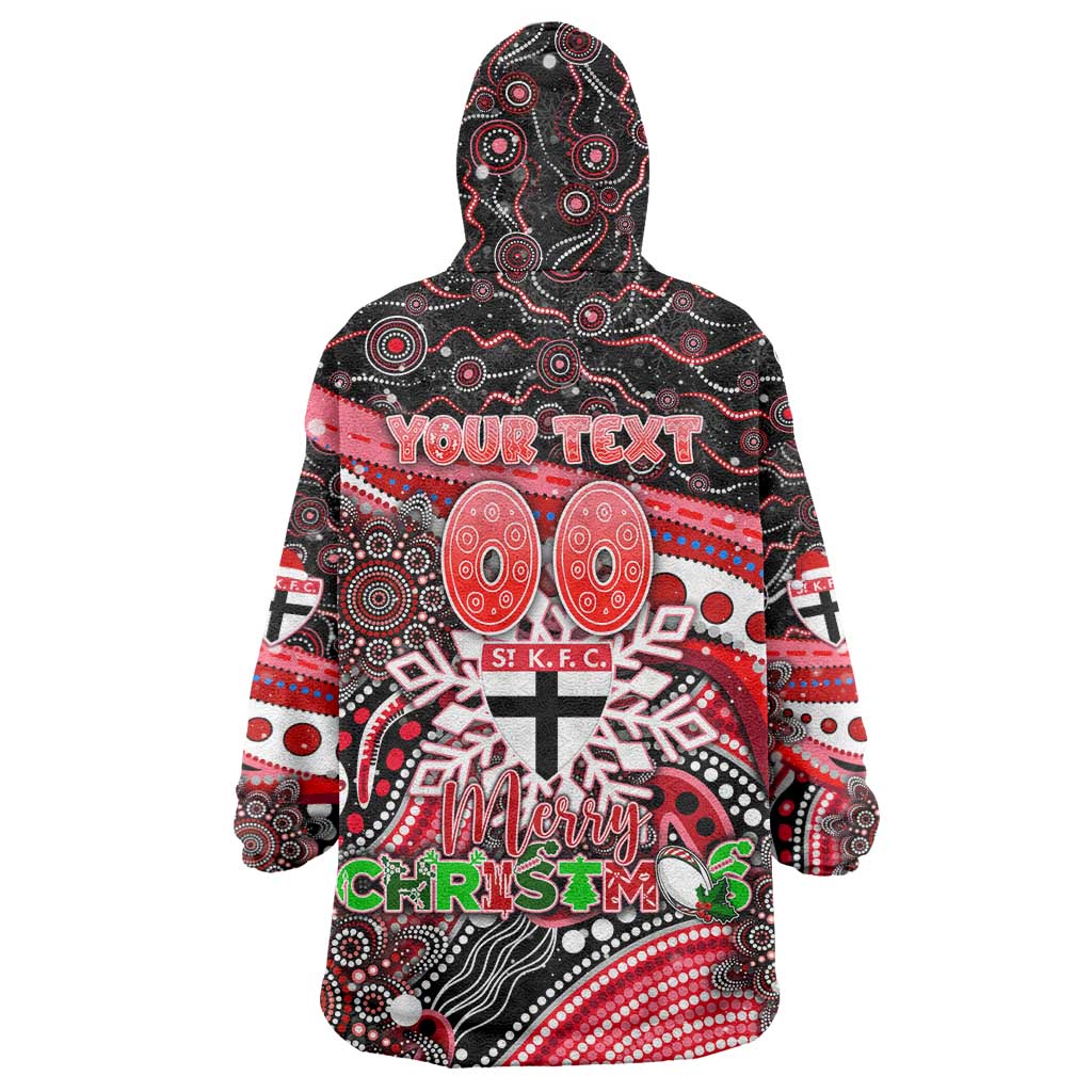 Merry Christmas AFL Saints Wearable Blanket Hoodie Aboriginal Santa Football Mascot