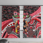 Merry Christmas AFL Saints Window Curtain Aboriginal Santa Football Mascot