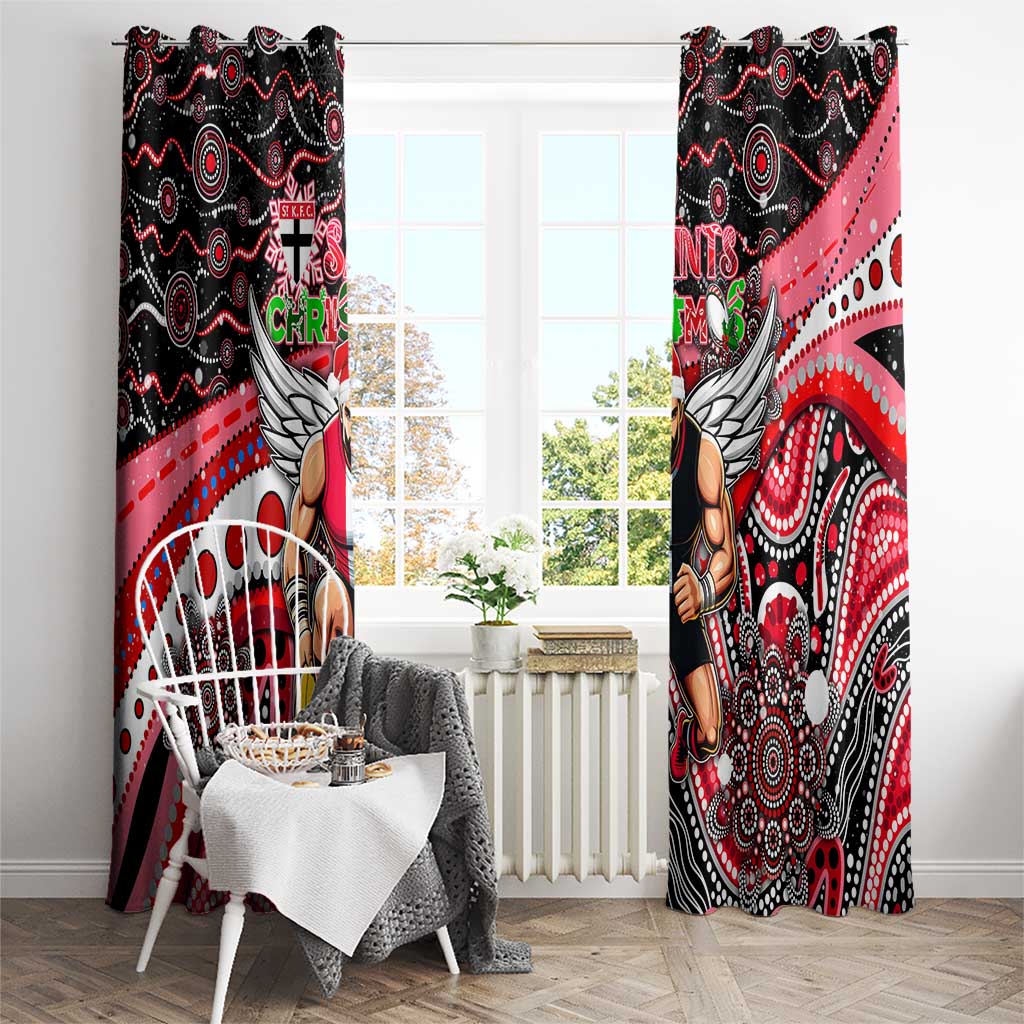 Merry Christmas AFL Saints Window Curtain Aboriginal Santa Football Mascot