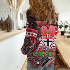 Merry Christmas AFL Saints Women Casual Shirt Aboriginal Santa Football Mascot