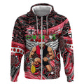 Merry Christmas AFL Saints Zip Hoodie Aboriginal Santa Football Mascot