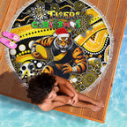 Merry Christmas AFL Richmond Tigers Beach Blanket Aboriginal Santa Football Mascot