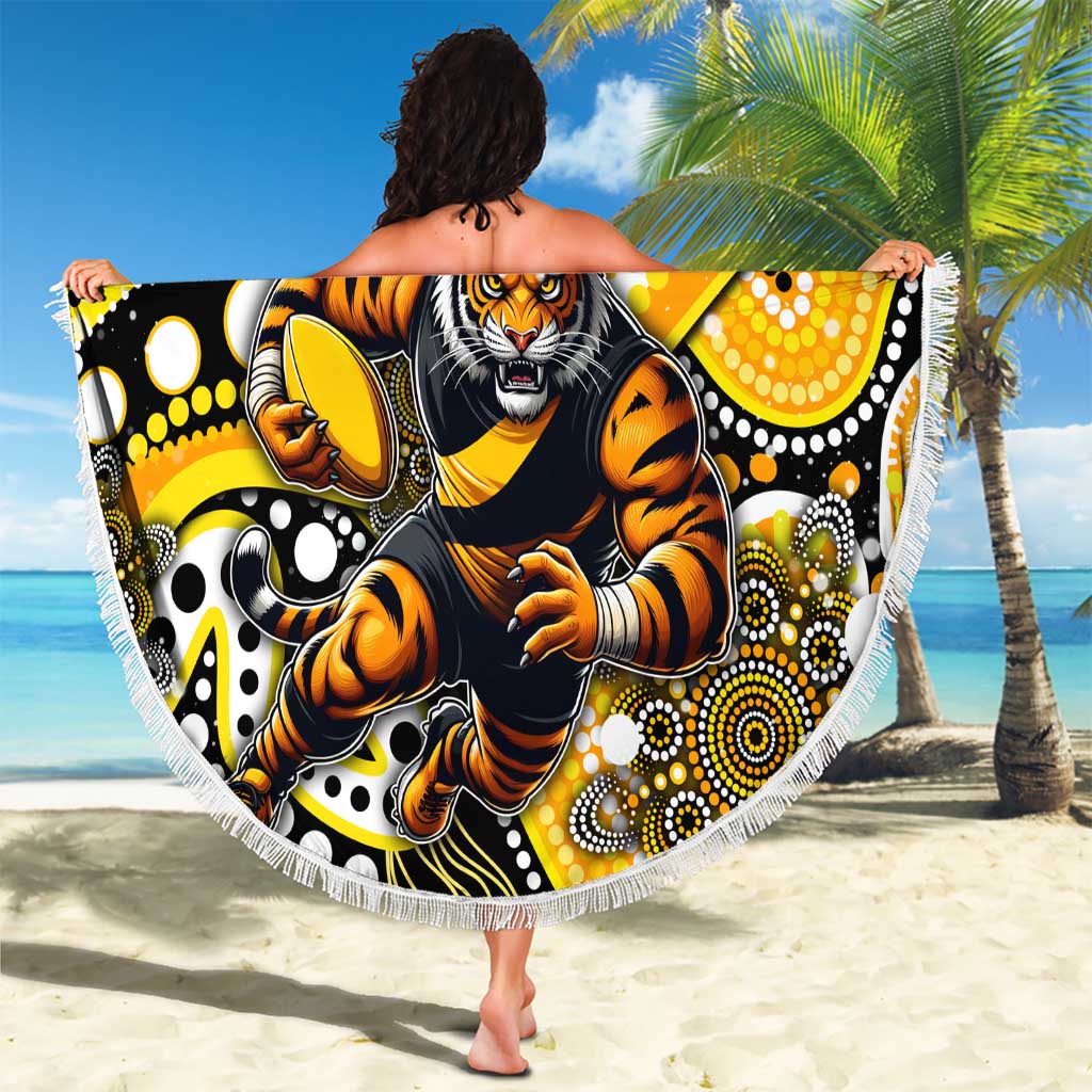 Merry Christmas AFL Richmond Tigers Beach Blanket Aboriginal Santa Football Mascot