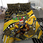 Merry Christmas AFL Richmond Tigers Bedding Set Aboriginal Santa Football Mascot