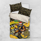 Merry Christmas AFL Richmond Tigers Bedding Set Aboriginal Santa Football Mascot