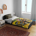 Merry Christmas AFL Richmond Tigers Bedding Set Aboriginal Santa Football Mascot