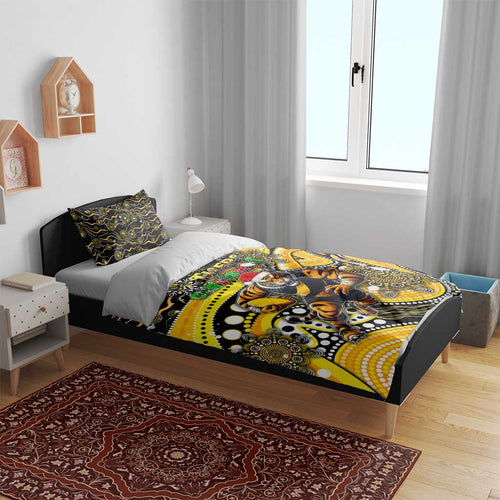Merry Christmas AFL Richmond Tigers Bedding Set Aboriginal Santa Football Mascot