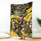Merry Christmas AFL Richmond Tigers Blanket Aboriginal Santa Football Mascot