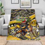 Merry Christmas AFL Richmond Tigers Blanket Aboriginal Santa Football Mascot