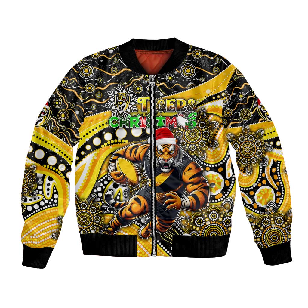 Merry Christmas AFL Richmond Tigers Bomber Jacket Aboriginal Santa Football Mascot