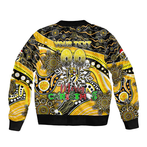 Merry Christmas AFL Richmond Tigers Bomber Jacket Aboriginal Santa Football Mascot