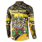 Merry Christmas AFL Richmond Tigers Button Sweatshirt Aboriginal Santa Football Mascot