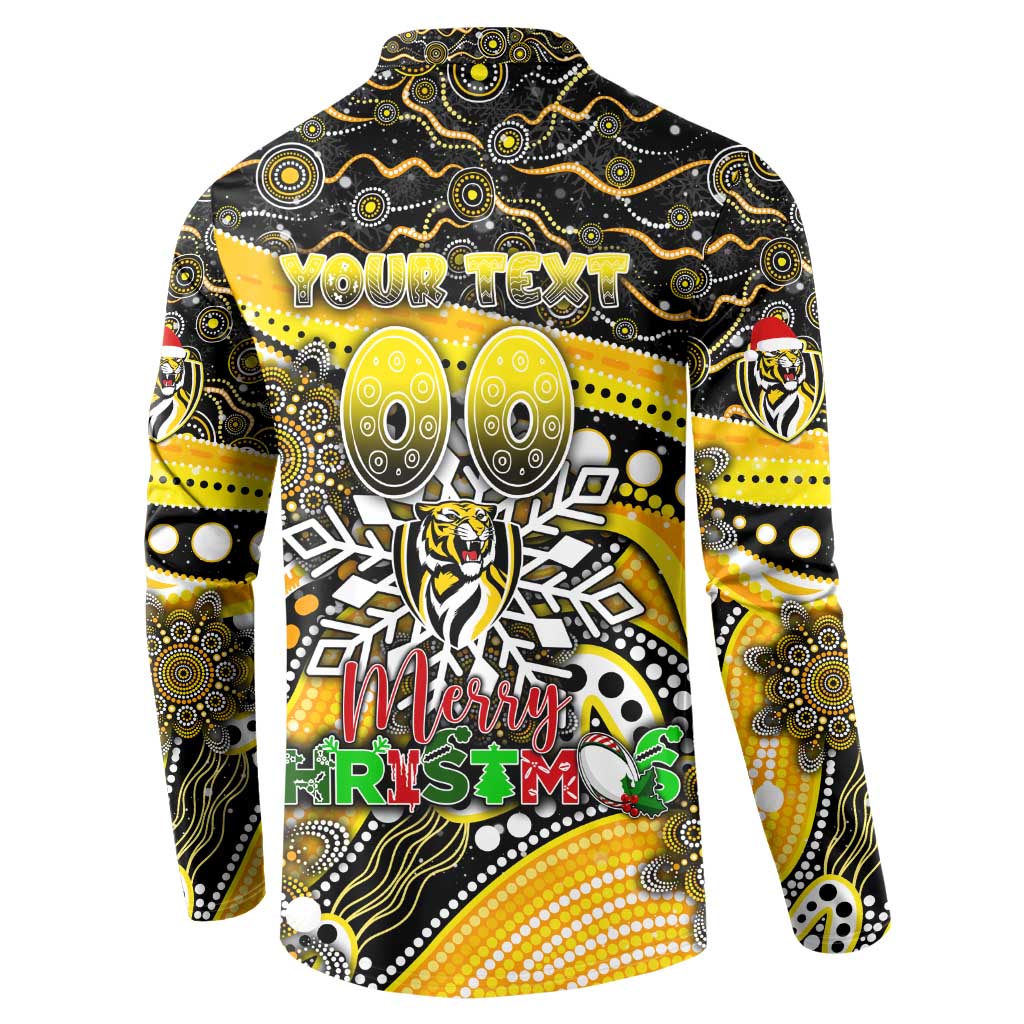 Merry Christmas AFL Richmond Tigers Button Sweatshirt Aboriginal Santa Football Mascot