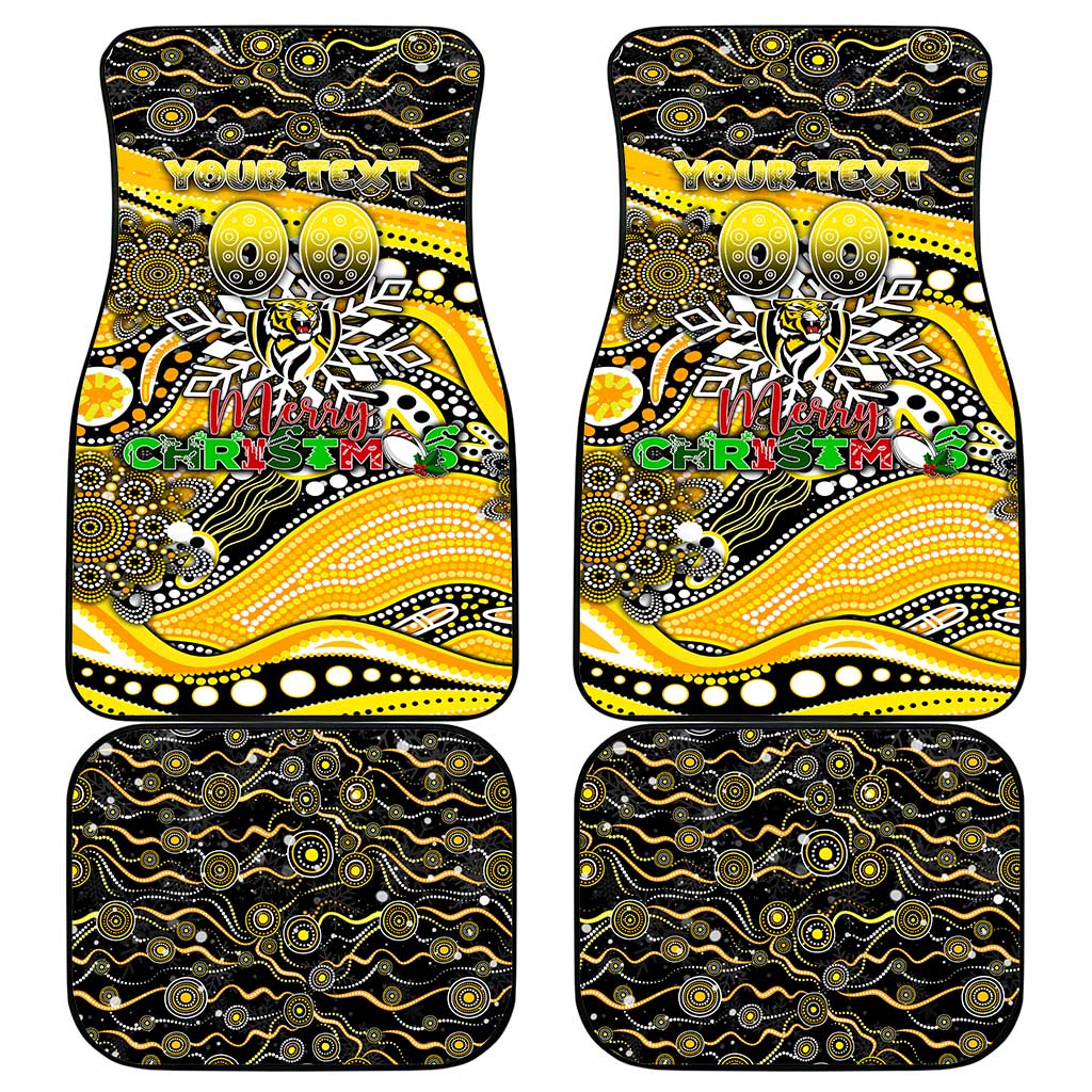 Merry Christmas AFL Richmond Tigers Car Mats Aboriginal Santa Football Mascot