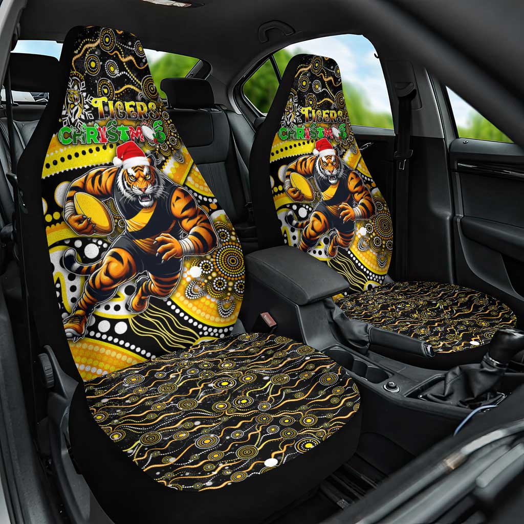 Merry Christmas AFL Richmond Tigers Car Seat Cover Aboriginal Santa Football Mascot