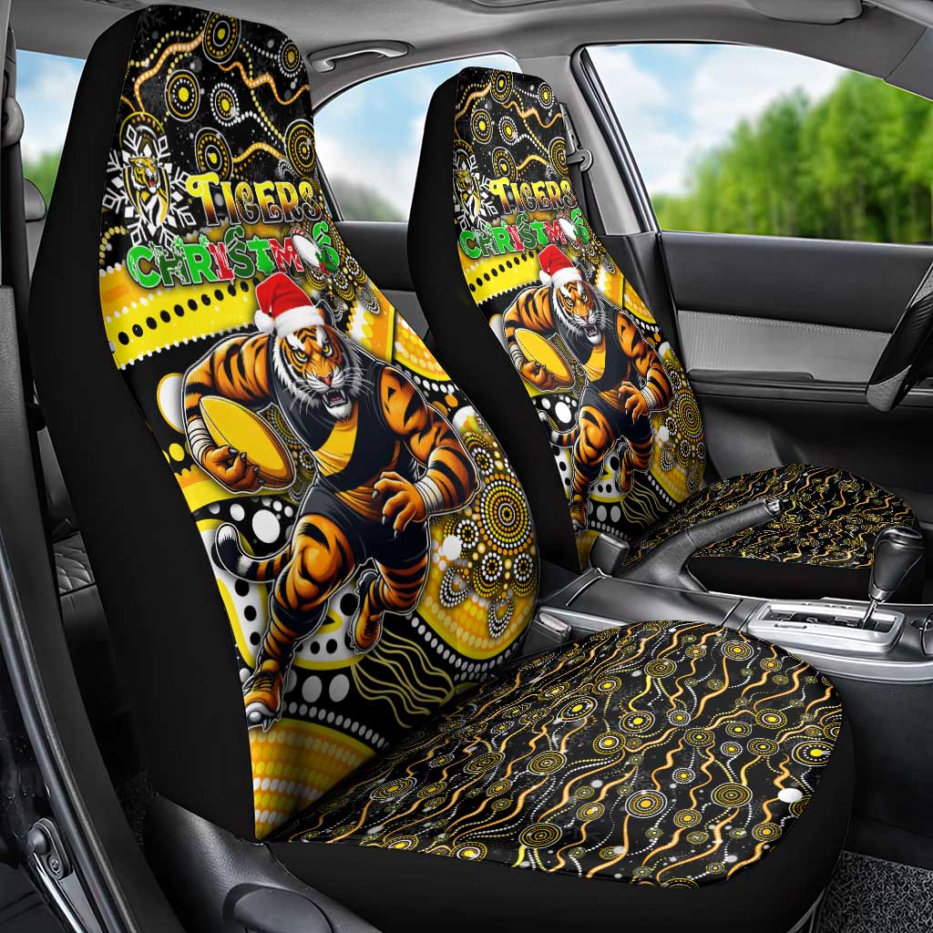 Merry Christmas AFL Richmond Tigers Car Seat Cover Aboriginal Santa Football Mascot