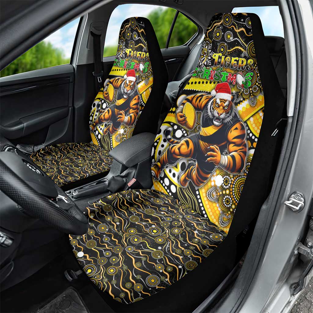 Merry Christmas AFL Richmond Tigers Car Seat Cover Aboriginal Santa Football Mascot