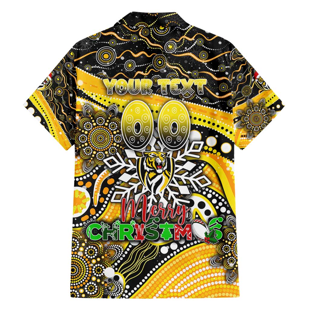 Merry Christmas AFL Richmond Tigers Family Matching Summer Maxi Dress and Hawaiian Shirt Aboriginal Santa Football Mascot