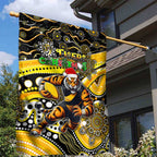 Merry Christmas AFL Richmond Tigers Garden Flag Aboriginal Santa Football Mascot