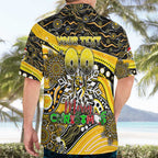 Merry Christmas AFL Richmond Tigers Hawaiian Shirt Aboriginal Santa Football Mascot