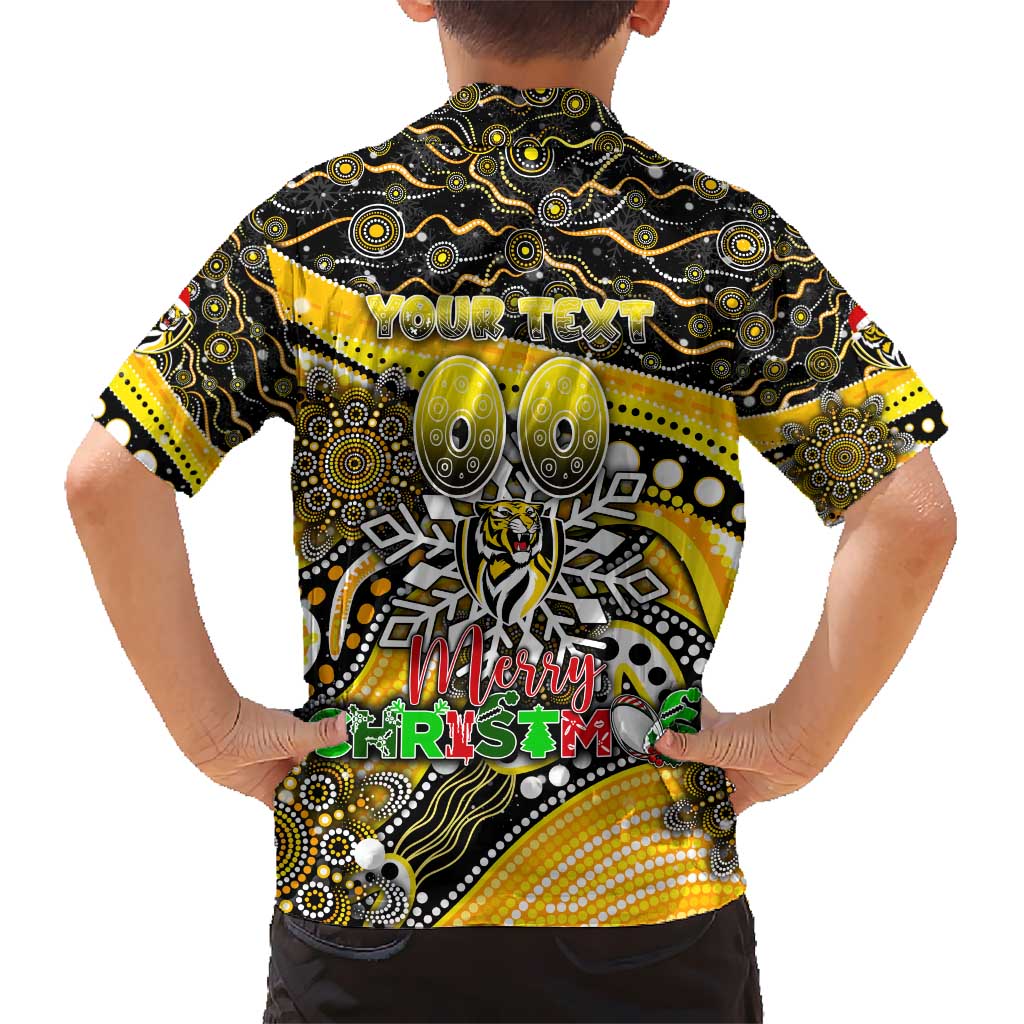 Merry Christmas AFL Richmond Tigers Hawaiian Shirt Aboriginal Santa Football Mascot