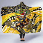 Merry Christmas AFL Richmond Tigers Hooded Blanket Aboriginal Santa Football Mascot