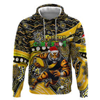 Merry Christmas AFL Richmond Tigers Hoodie Aboriginal Santa Football Mascot